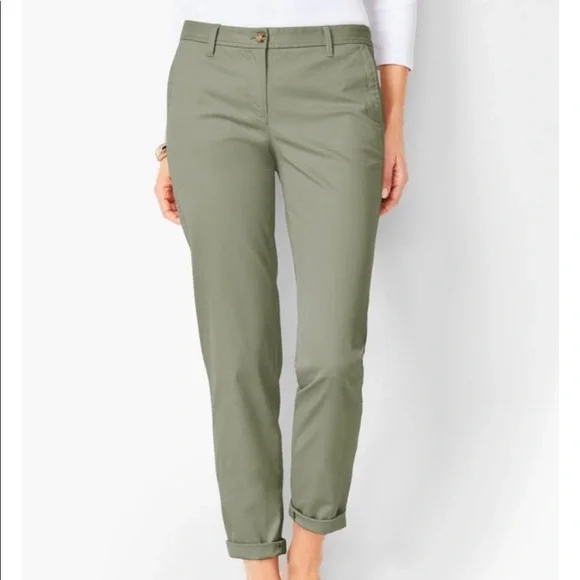 Talbots Women’s Green Cotton Spandex Girlfriend Chinos Size 14 - Picture 9 of 9